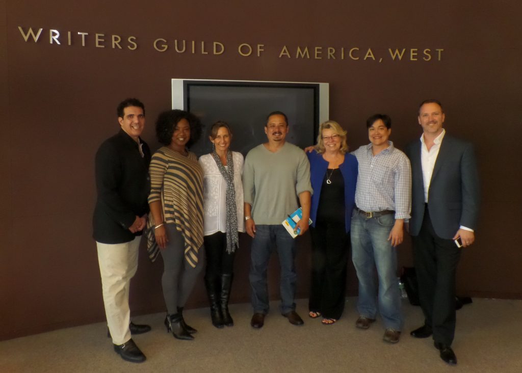 CLH Writers Immersive Finalists Tour the WGA headquarters in Los Angeles, January 2014